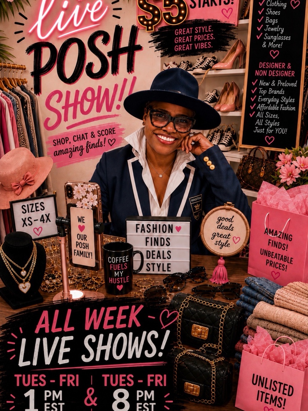 LIVE SHOW•Tuesday-Friday 1pm & 8pm show•
